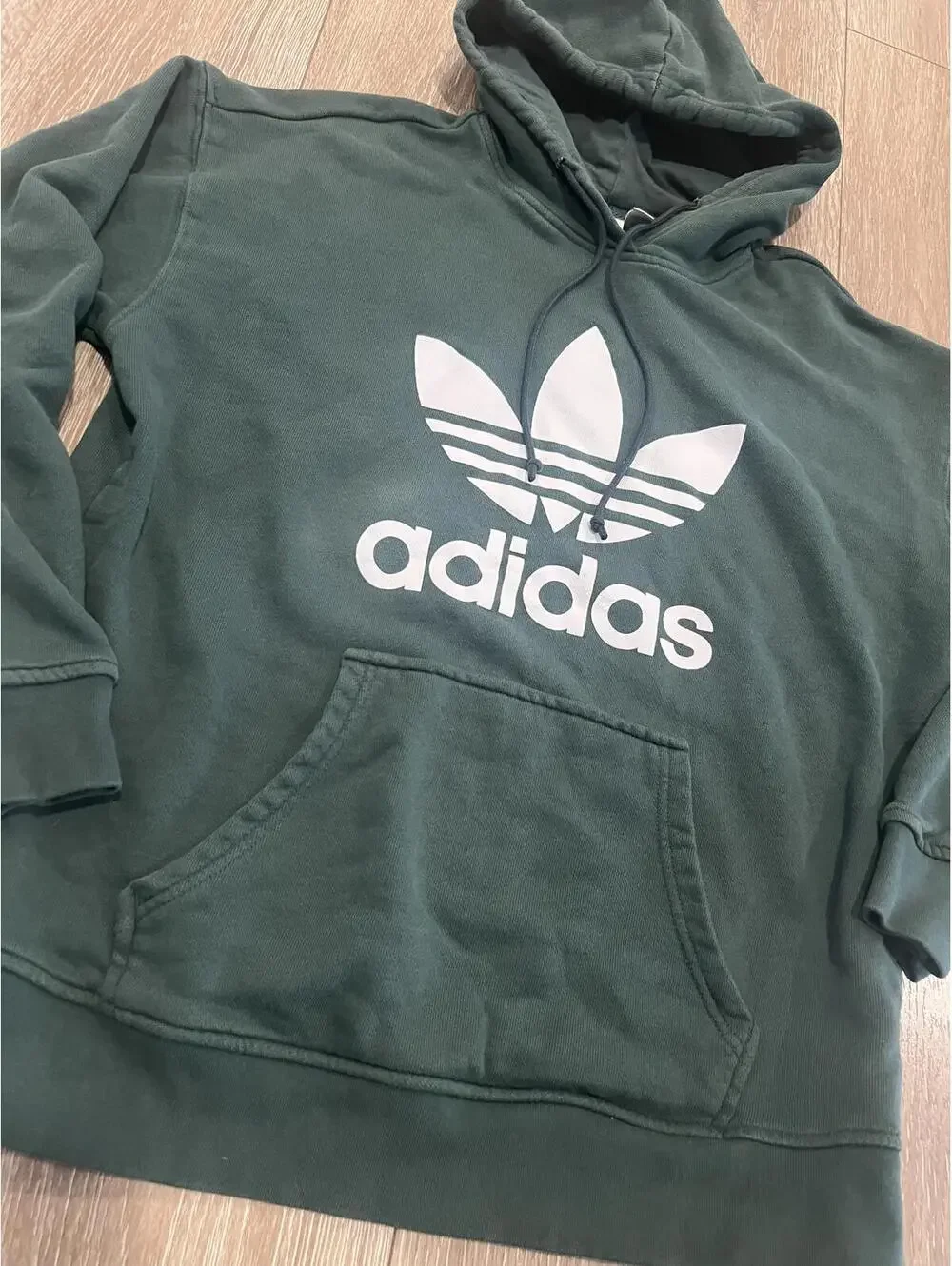 Adidas Original Men's Green Hoodie, Medium
